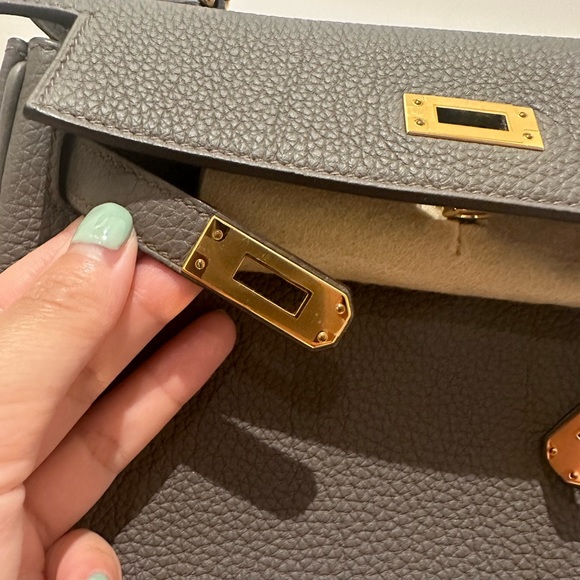Hermes Kelly 25 Etain - like new condition! Rare - Picture 5 of 16